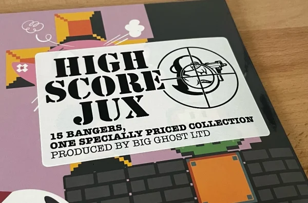 high_score_jux_sticker_webp Big Ghost LTD - Ghost Anthology 1.2: High Score Jux (Black 2xLP)